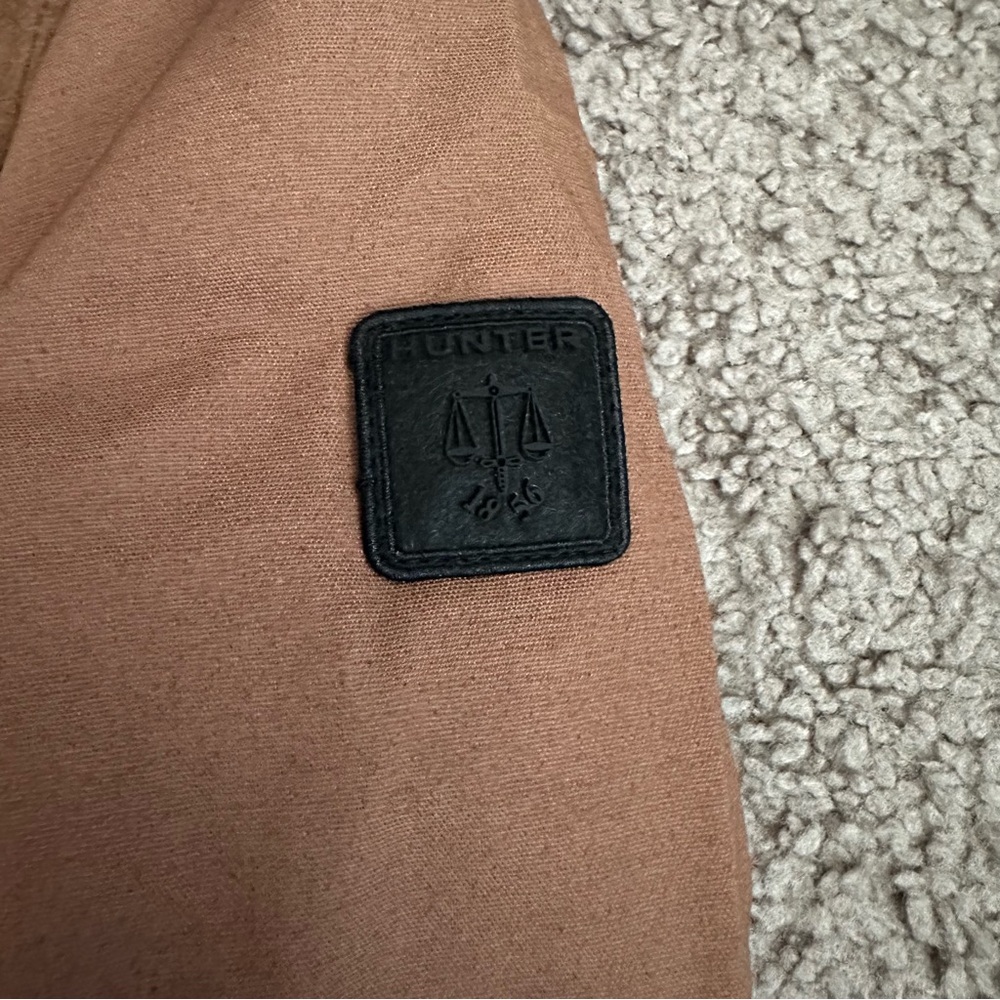 Hunter Lined Canvas Jacket Brown Plaid Mens S Barn Coat Rugged Utility Gorpcore - Picture 11 of 16